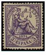 SERIE 144 - 1874- I REPUBLICA - 5 CENTIMOS COLOR VIOLETA