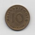 ALEMANIA REICH DEL AÑO 1938 LETRA A DE 10 REICHPFENNIG