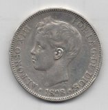 ALFONSO XIII DEL AÑO 1898 *98 DE 5 PESETAS