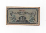 ESPAÑA BILLETE LOCAL REPUBLICANO DEL AÑO 1936 DE 25 CTS. CONSEJO DE ASTURIAS Y LEON