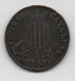 ESPAÑA ISABEL II DEL AÑO 1837 DE 3 CUARTOS