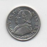 ITALIA DEL AÑO 1867 ESTADOS PONTIFICIOS DE 10 SOLDI