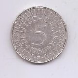 ALEMANIA DEL AÑO 1960 LETRA J DE 5 MARCOS 