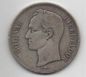 VENEZUELA DEL AÑO 1905 DE 5 BOLIVARES