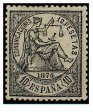 SERIE 152- 1874- I REPUBLICA- 10 PESETAS- COLOR NEGRO.
