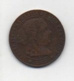 ESPAÑA ISABEL II DEL AÑO 1867 DE 1/2 CENTIMO OM BARCELONA