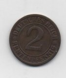 ALEMANIA DEL AÑO 1924 IMPERIO REPUBLICA WEIMAR LETRA G DE 2 RENTENPFENNIG 