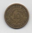 ALEMANIA IMPERIO REPUBLICA WEIMAR DEL AÑO 1924 LETRA A  DE 10 RENTENPFENNIG 