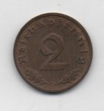 ALEMANIA REICH DEL AÑO 1940 LETRA D DE 2 REICHSPFENNIG 