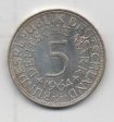 ALEMANIA DEL AÑO 1964 LETRA G DE 5 MARCOS