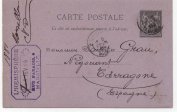 FRANCIA POSTAL N-30 (SELLO 10 CTS NEGRO) 
