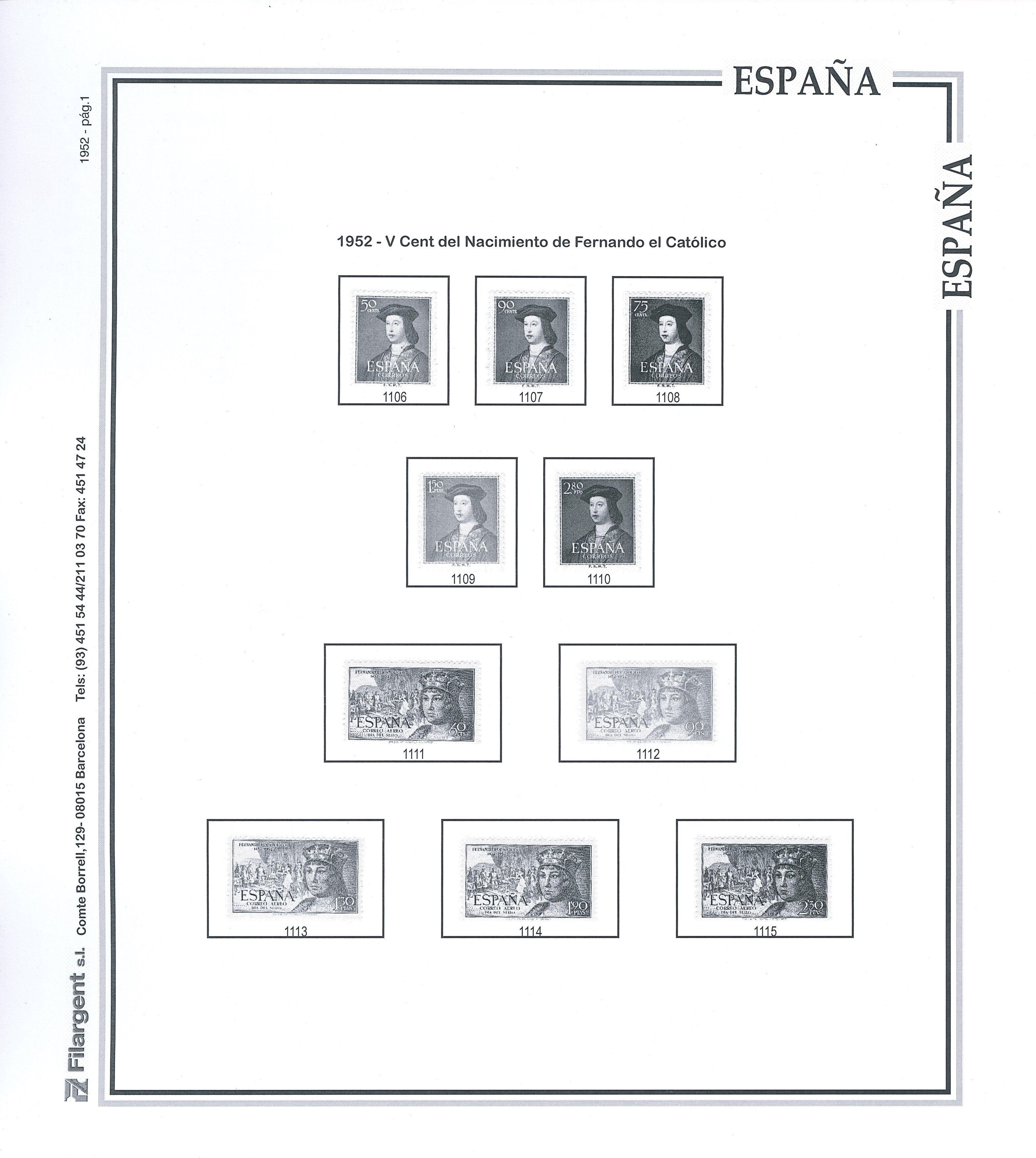 SUPLEMENTO ESPAÑA INDIVIDUAL 1950/1965 (montado en transparente y negro)