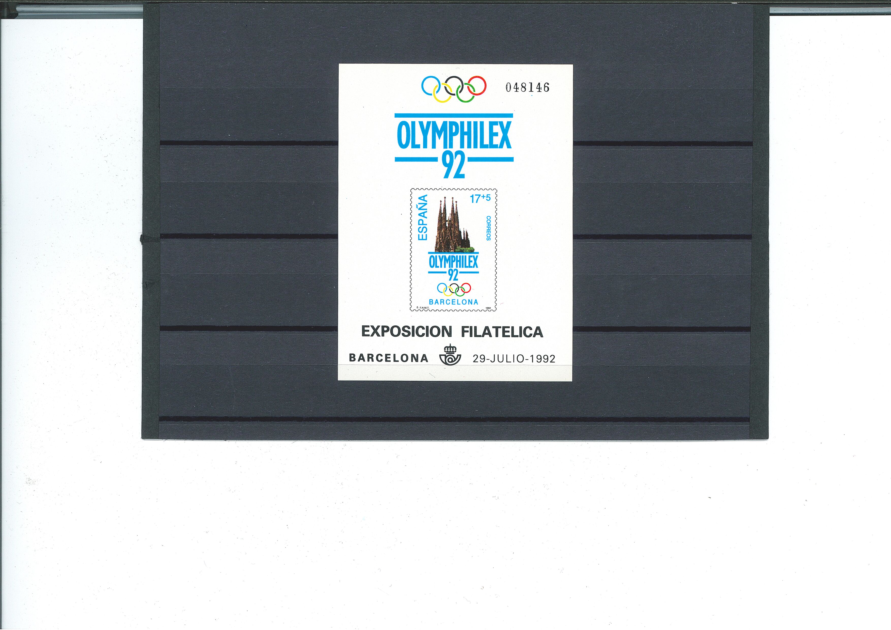 EXPOSICION MUNDIAL DE FILATELIA OLIMPICA.AÑO 1992. PRUEBA Nº 26