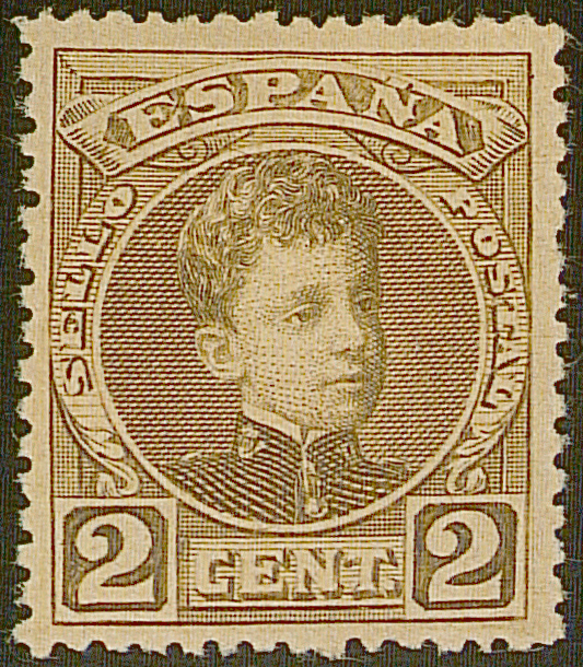 SERIE 241- 1901 - EMISIONES DEL SIGLO XX- ALFONSO XIII-  2 CENT. CASTAÑO