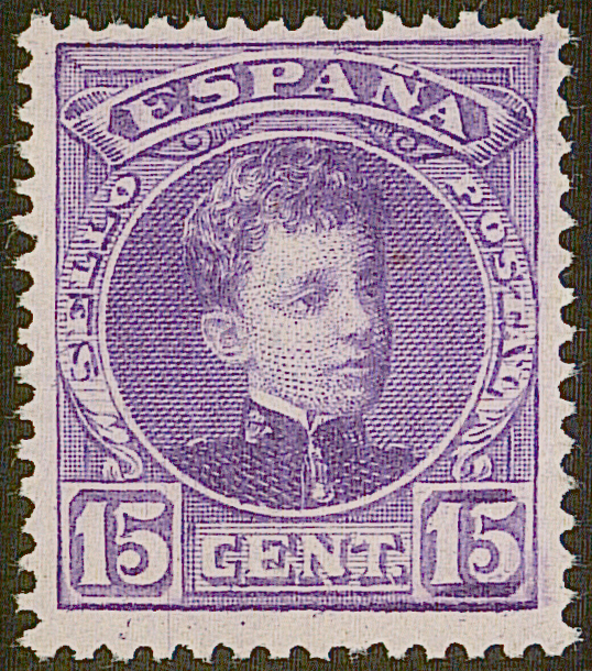 SERIE 246- 1901 - EMISIONES DEL SIGLO XX- ALFONSO XIII- 15 CENTIMOS VIOLETA