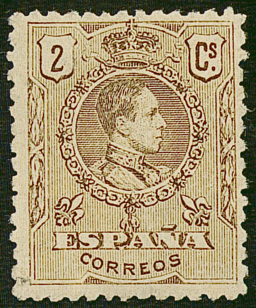 SERIE 267 - 1909 -  ALFONSO XIII, TIPO MEDALLON- 2 CENTIMOS CASTAÑO