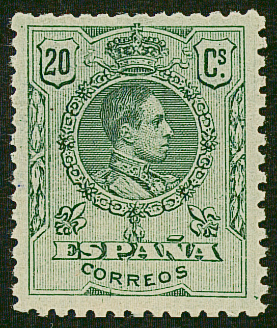 SERIE 272 - 1909 -  ALFONSO XIII, TIPO MEDALLON-20 CENTIMOS VERDE BRONCE