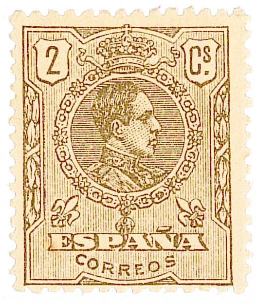 SERIE 289- 1920- ALFONSO XIII- TIPO MEDALLON- 2 CENTIMOS CASTAÑO