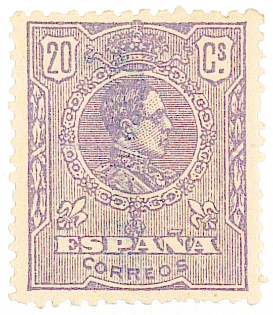 SERIE 290- 1920- ALFONSO XIII- TIPO MEDALLON- 20 CENTIMOS VIOLETA