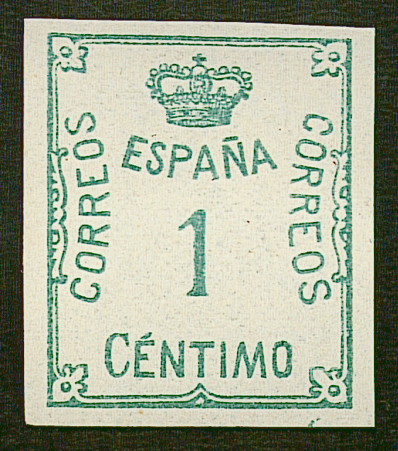 SERIE 291- 1920-CORONA Y CIFRA- SELLO PARA IMPRESION - 1 CENTIMO VERDE