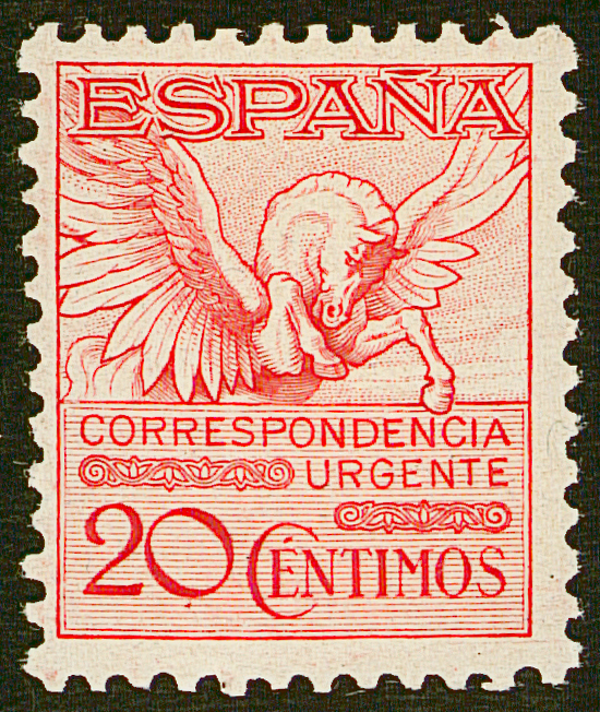 SERIE 454- AÑO 1929 -  PEGASO- 20 C. COLOR ROSA SIN DENTAR