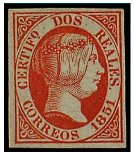 Nº-8-1851 ISABEL II 2 R. Rojo Anaranjado