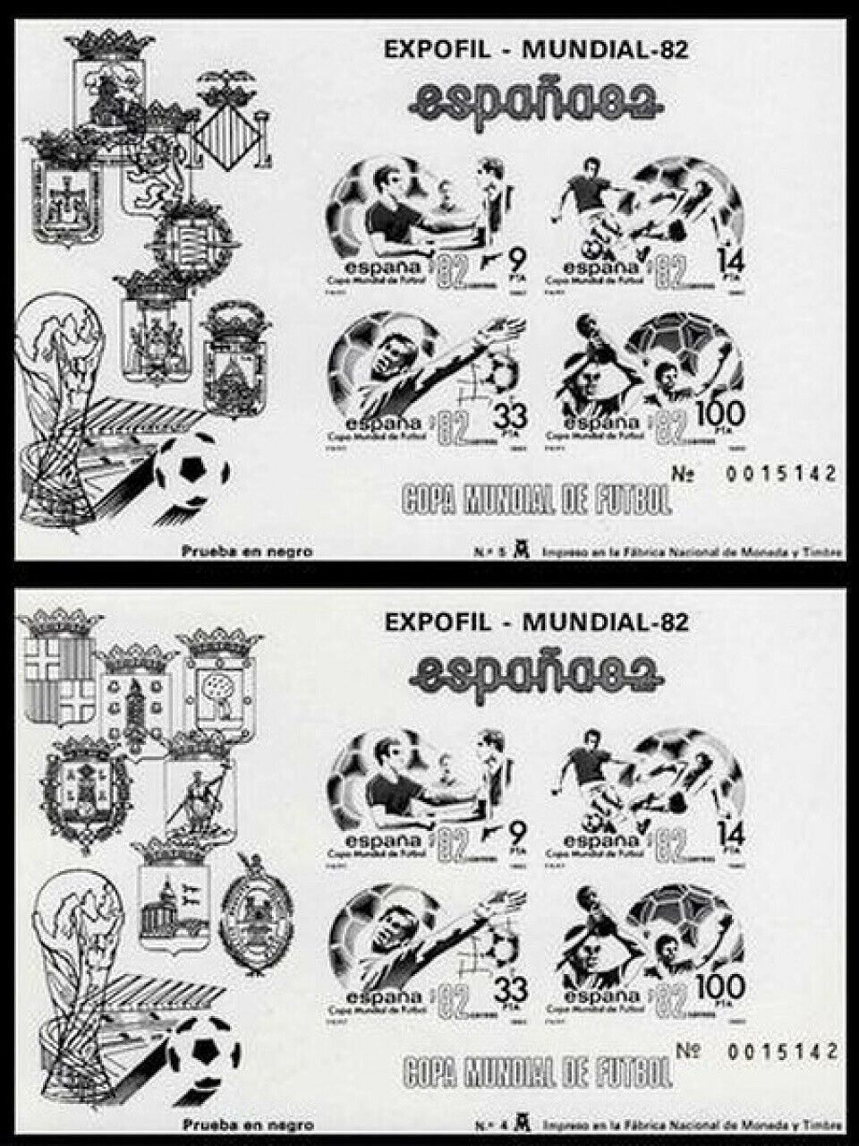 COPA MUNDIAL DE FUTBOL. ESPAÑA 1982. PRUEBA Nº 4/5